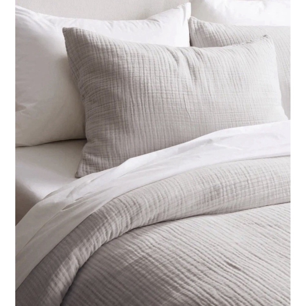 Quince Organic Airy Gauze Duvet Cover Set Light Grey Twin-21758037689-954873